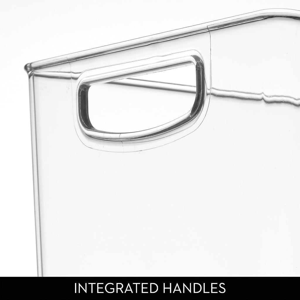 iDesign Plastic Storage Bin with Handles for Household Storage - Set of 4 - Clear - Made in USA