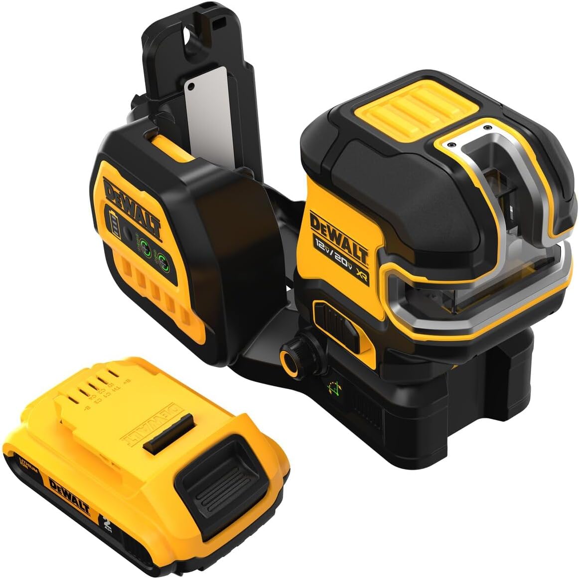DEWALT 20V/12V MAX Laser Level, Cross Line Laser and 5 Spot Laser, Green, Bare Tool Only (DCLE34520GB)