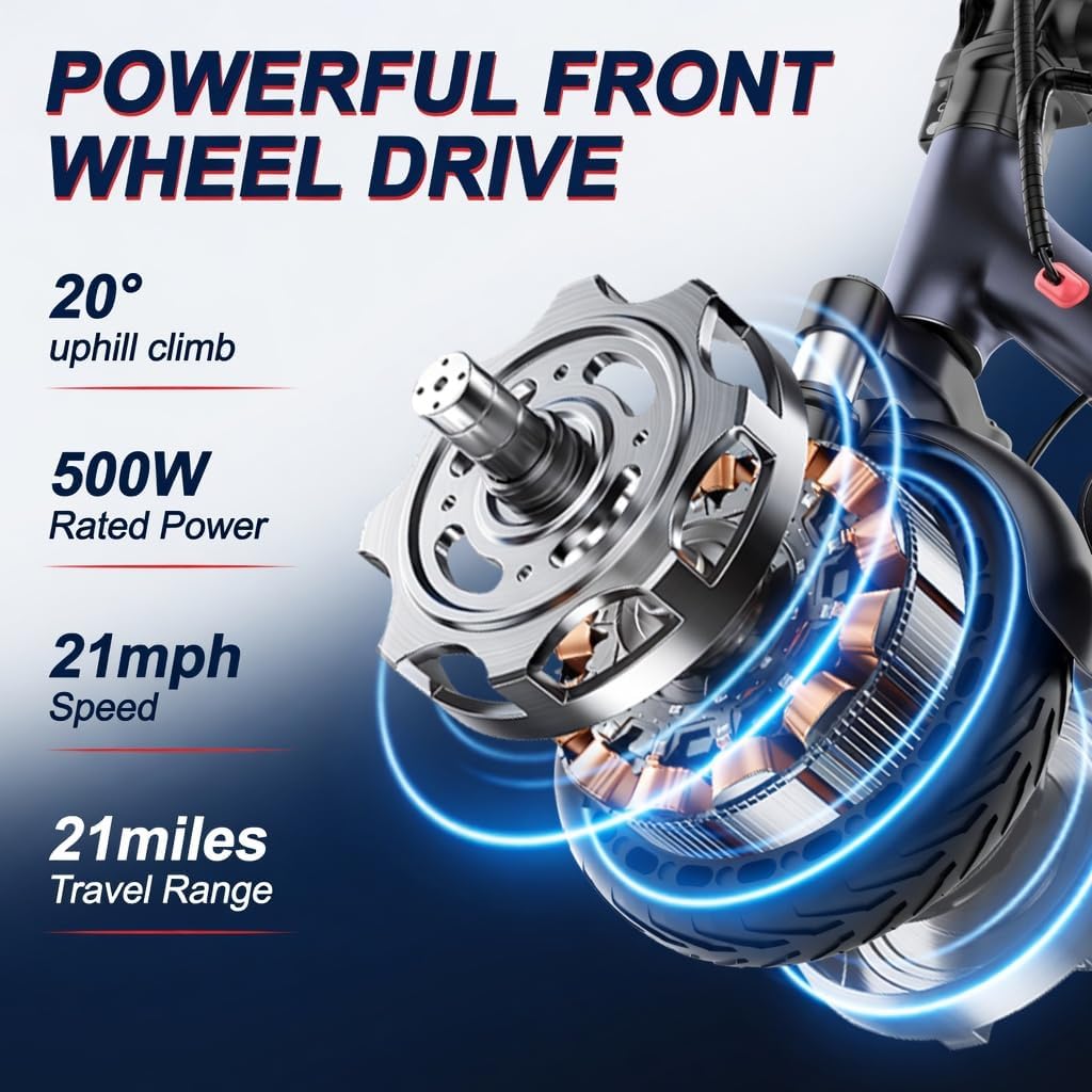 Alloweek Electric Scooter for Adults – 350W/500W Motor, 19 MPH/22Mph Top Speed, 21-52 Miles Range, 8.5'/10 inch Tires, Folding E-Scooter with Dual Suspension and Braking System, App Control