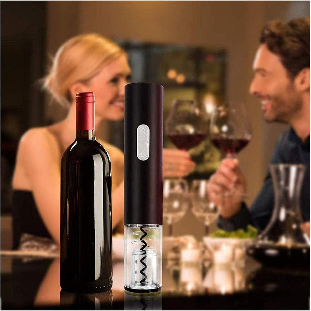 Automatic Electric Corkscrew Wine Bottle Opener One Size Shiny Black