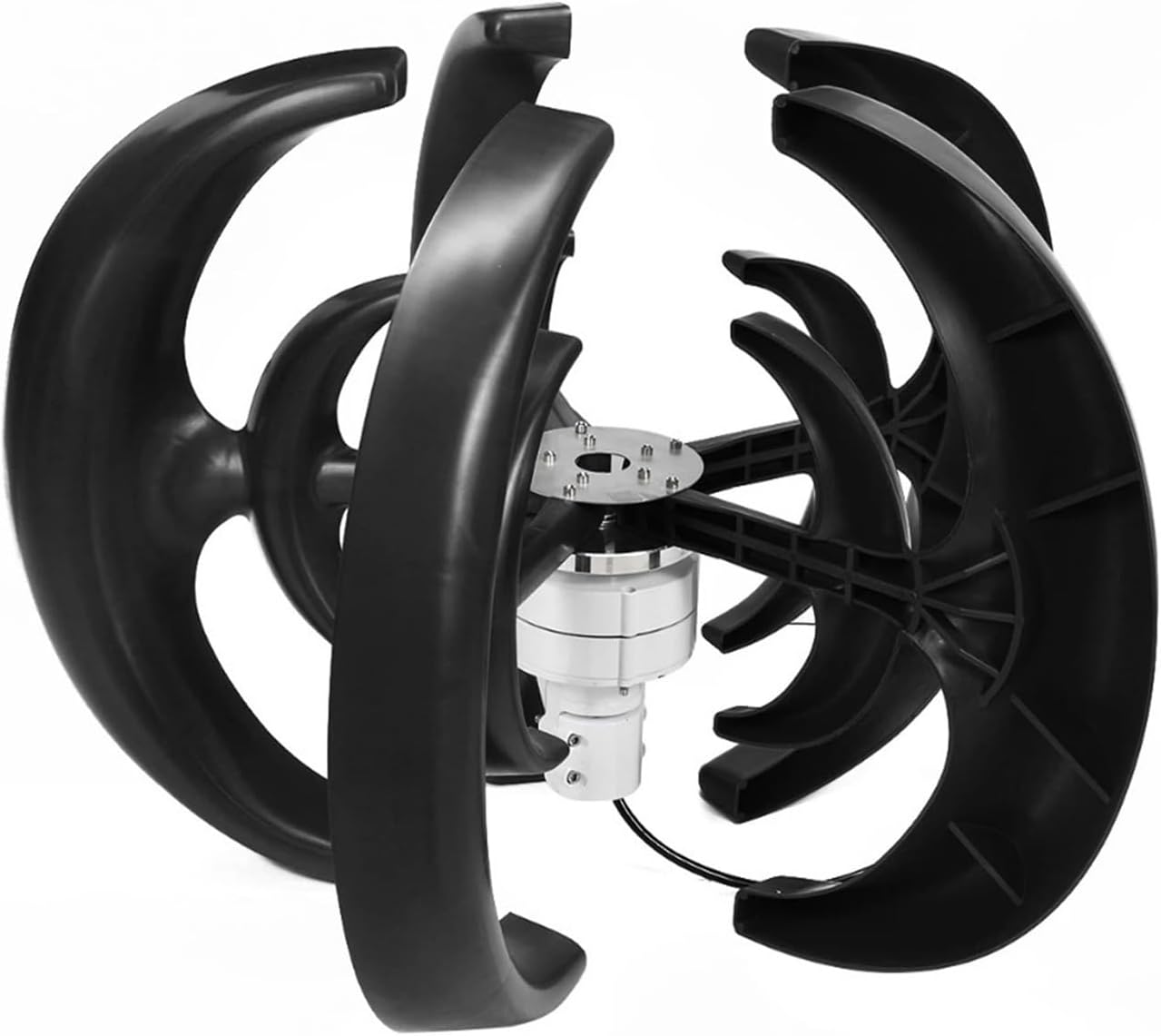 Wind Turbine Generator, 12V/24V 1000W 500W Wind Turbine Generator Lantern Vertical Axises Wind Generator for Residential Household Streetlight for Marine, RV, Home(Black,24V_500W)