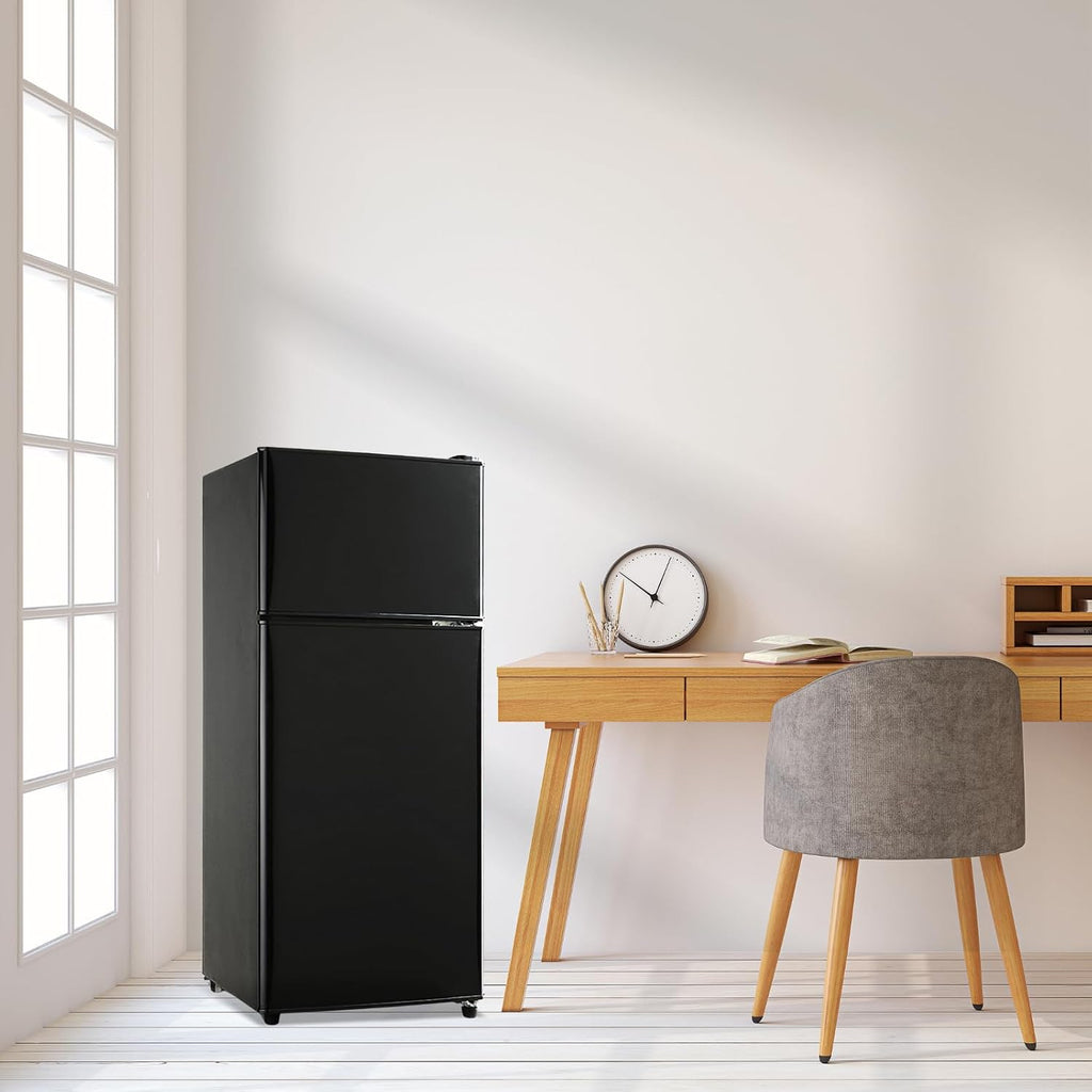 Refrigerator with Freezer, 3.8 Cu Ft 2 Door Fridge for Bedroom, Kitchen, Dorm, Apartment, Garage, Office