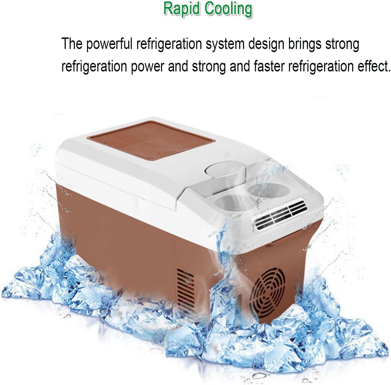 Car Refrigerator, Electric Cooler & Warmer 15L Portable Car Cooler with12V/24V DC 220 V AC Mini Fridge for Car/Camping/Travel/Truck