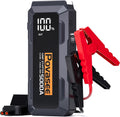 5000A Jump Starter | Povasee A40 Car Battery Jump Starter, 12V Portable Power Pack for All Gas & 10L Diesel Engines, with 3' LCD Display, Dual USB Output & Multi-Mode LED Light