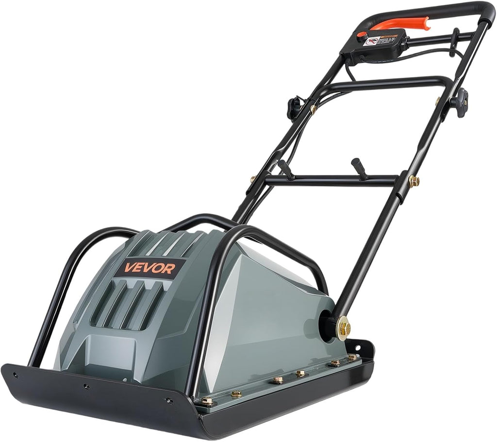 VEVOR Electric Plate Compactor, 130W Output Ground Rammer, 5 kN Force, 3.9 in Depth, 16 m/min Speed, 3304 sq.ft/h Efficiency, Gas Powered Soil Compaction Machine for Driveway, Pavement, Landscaping