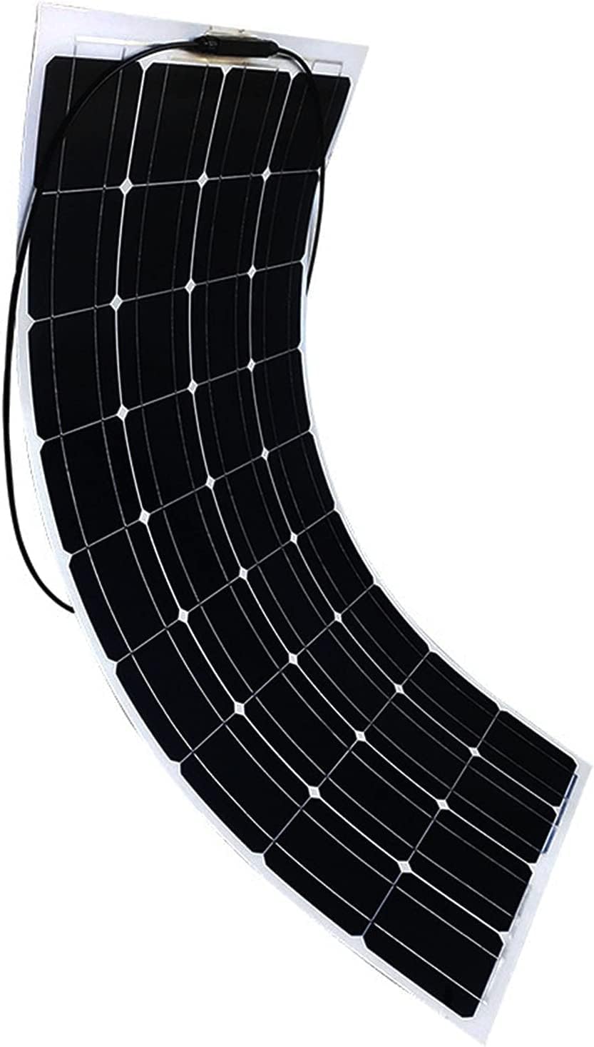 Portable Solar Panels Flexible 100W 12 V Solar Panel Kit, Waterproof High-Efficiency Monocrystalline Module PV Power for RV, Roof, Caravan and Off Grid Applications