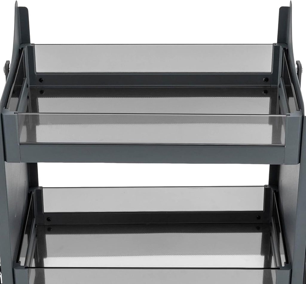2-Tier Pull-Down Shelf, 24 Inch Heavy Duty Pull-Out Cabinet Shelf Drop Down Sliding Shelf Lift Inner Space Saving Wall Mounted Spice Rack Organizer for Kitchen Appliance Lift Upper Cabinet
