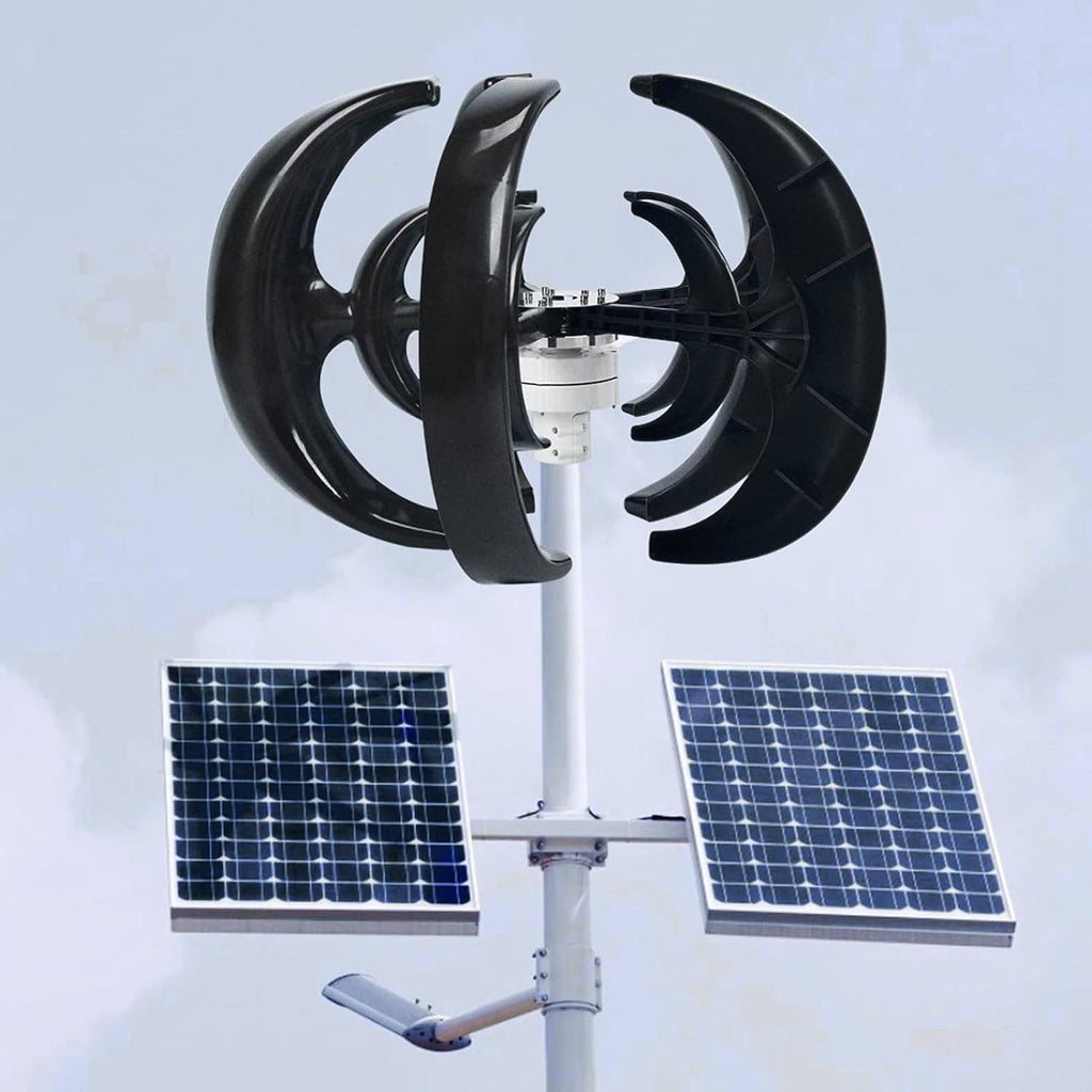 Wind Turbine Generator, Vertical Axis Wind Turbine, New 1000W 12V 24V Vertical Wind Turbine Magnetic Levitation Upright Wind Generator for Home Ship,12V-Black