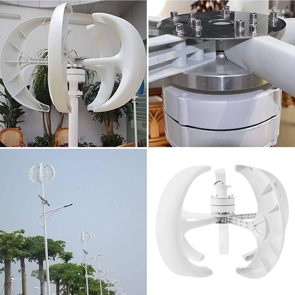 600W Low Noise Vertical Wind Turbine, 3 Phase AC 12V/24V Energy Generator Kit for Home Power Supplement, Efficient Wind Power Solution for Renewable Energy
