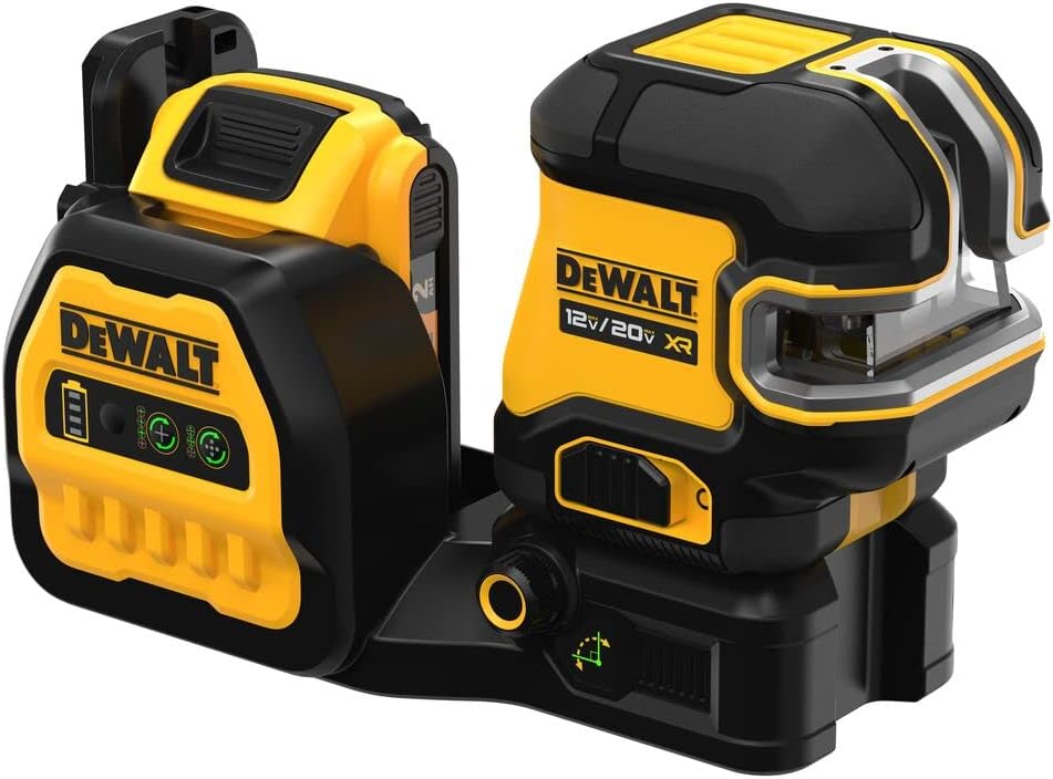 DEWALT 20V/12V MAX Laser Level Kit, Cross Line Laser and 5 Spot Laser, Green, Includes TSTAK Storage Case (DCLE34520G)