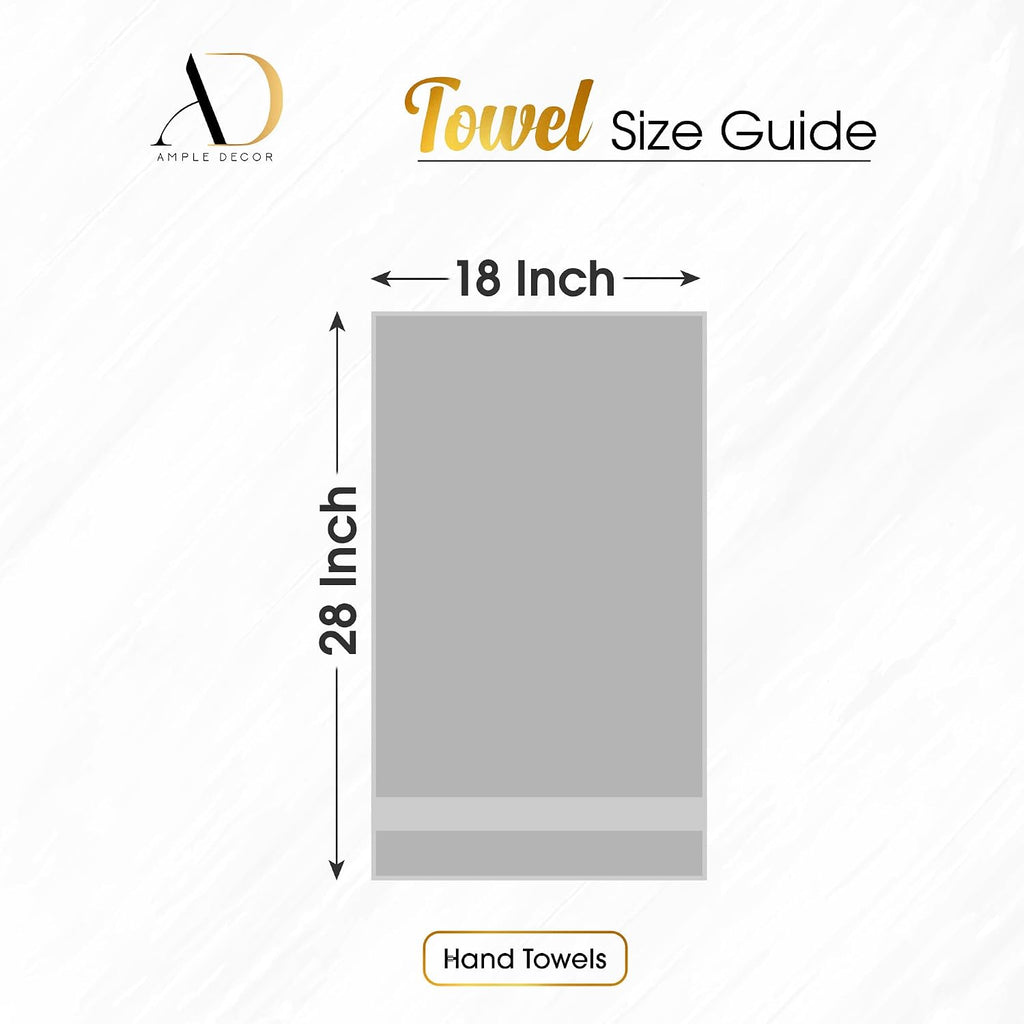 Ample Decor 100% Cotton Hand Towels 18x28 Inches, 600 GSM, Soft & Absorbent, Set of 52, Black