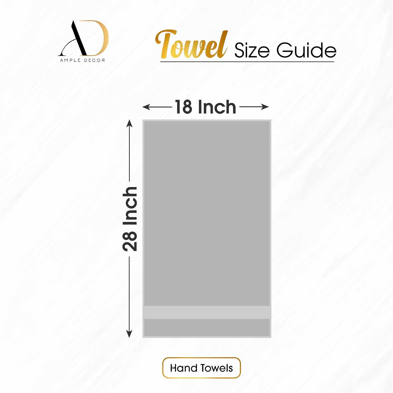 Ample Decor 100% Cotton Hand Towels 18x28 Inches, 600 GSM, Soft & Absorbent, Set of 52, Black
