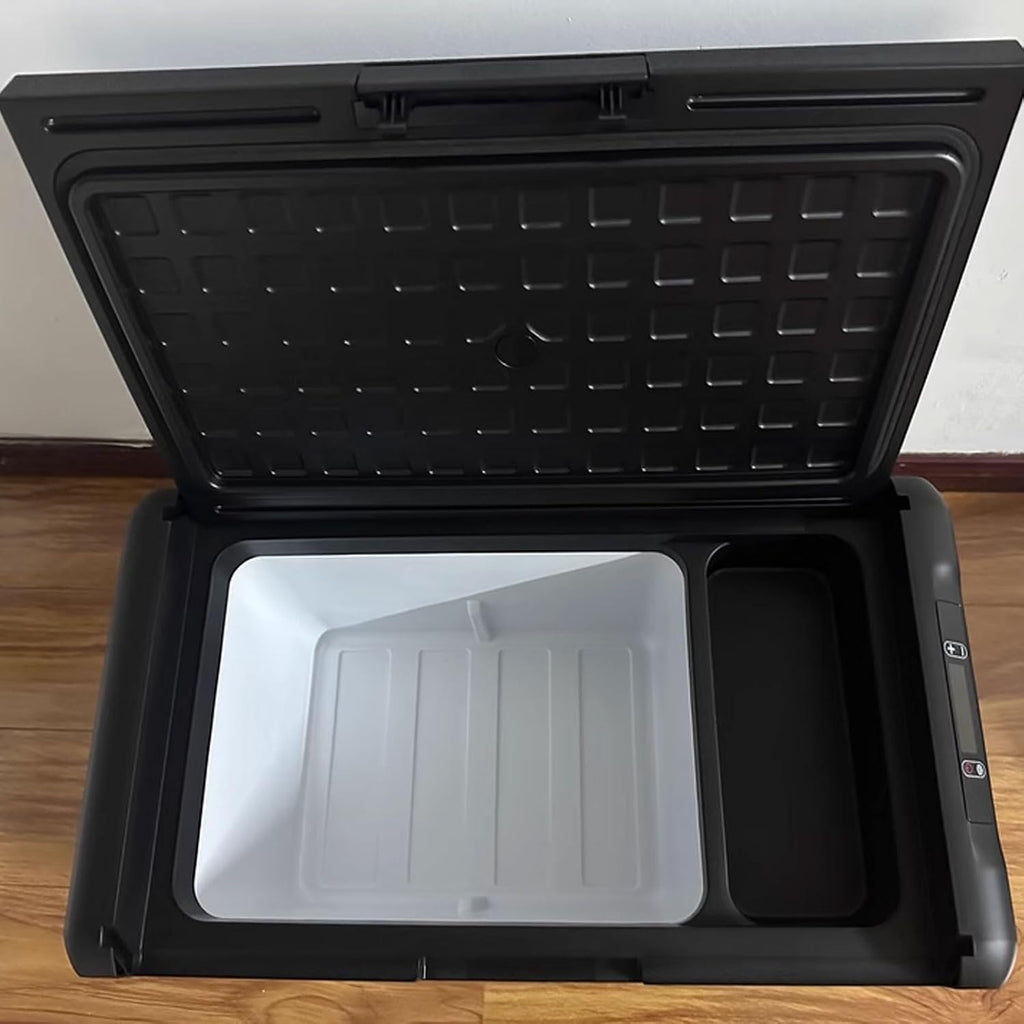 Camping Refrigerator Plug in Ac for Car Portable Cooler Electric 20/25L Keypad Display Removable Cold Storage Plate Design 12/24V DC 110-240V AC for Travel Home(61.7 * 33.2 * 36.3cm)