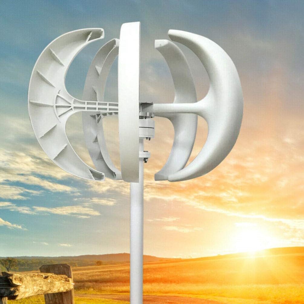 600W Vertical Axis Wind Turbine, 5 Blades DIY Windmill, Three Phase Permanent Magnet Brushless Generator, Portable Low Speed Outdoor Breeze, 24V Renewable Energy