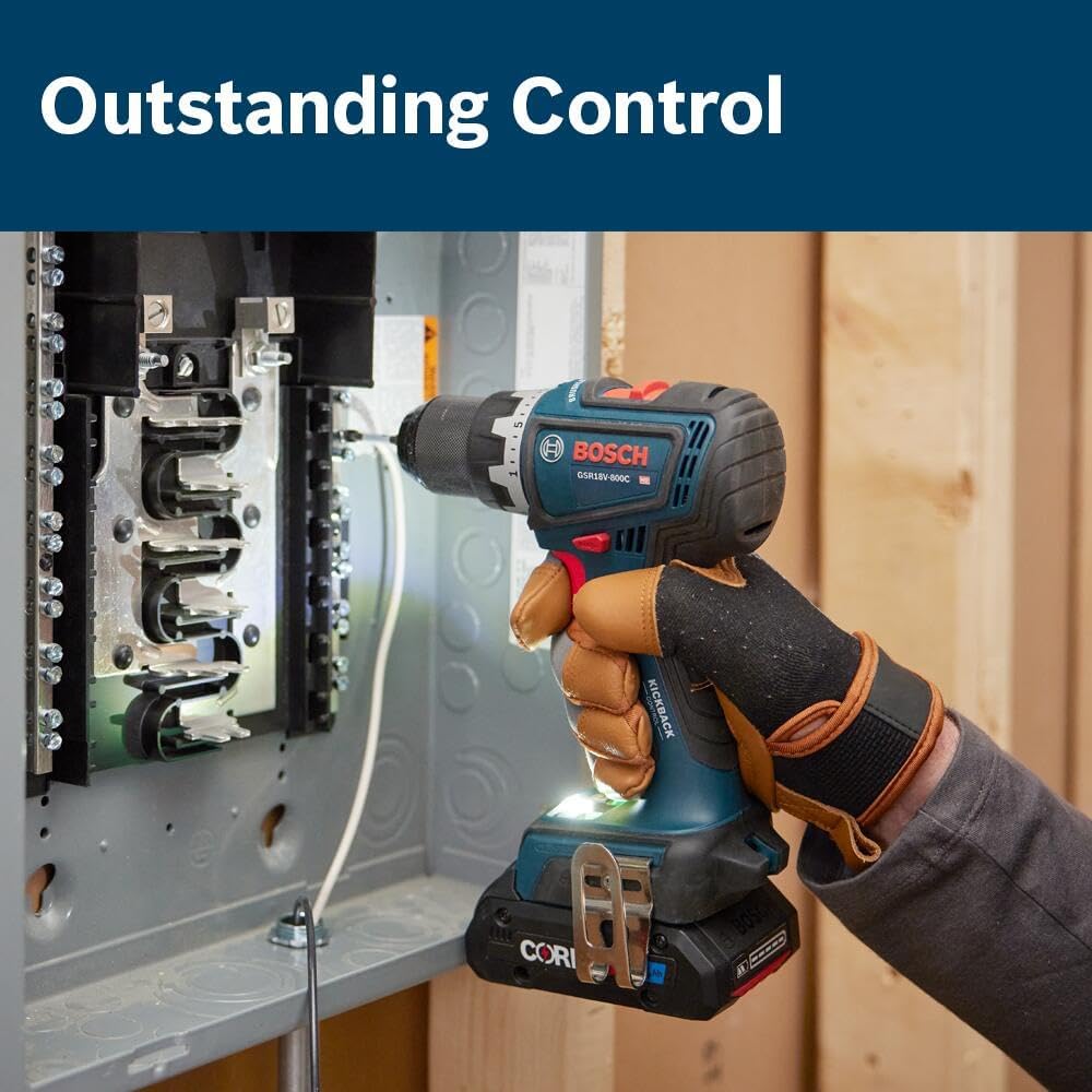 BOSCH GSR18V-800CB24 18V Brushless Connected-Ready 1/2 In. Drill/Driver Kit with (2) CORE18V® 4 Ah Advanced Power Batteries