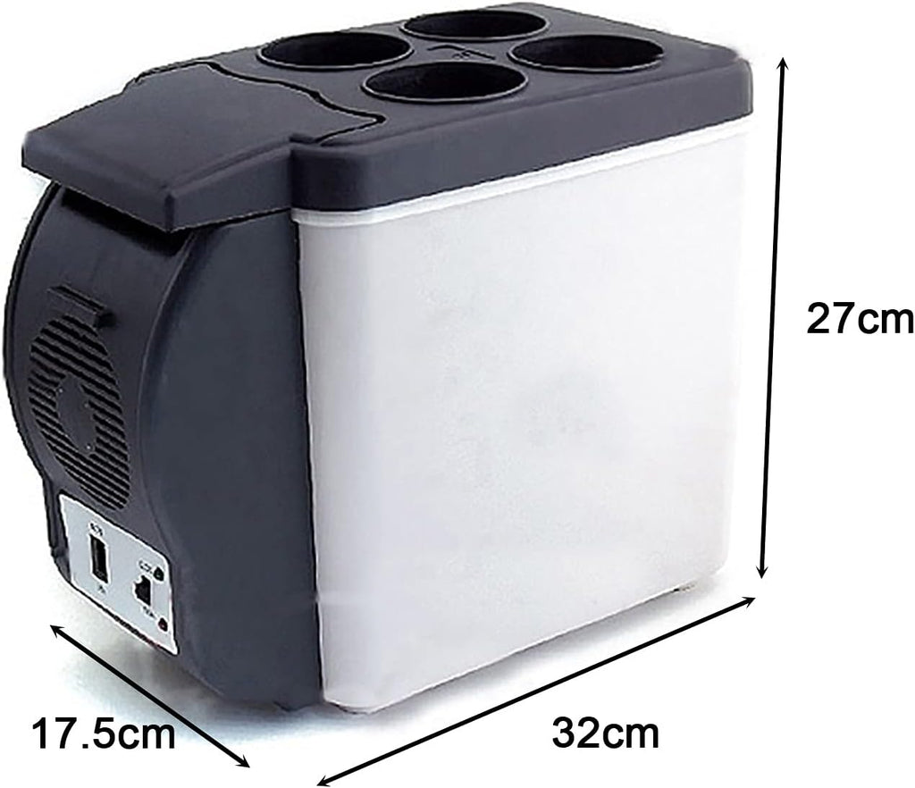 Car Fridge, 6L Mini Portable Car Refrigerator Electric Cool Box Cooler Warmer for Driving Travel Fishing Outdoor