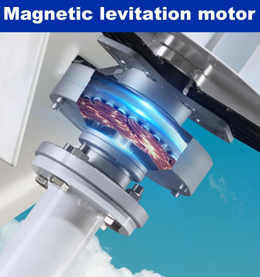 3 Blades Wind Turbine Generator Kit,3000W 220V Vertical Three Phase Low Noise High Efficiency Vertical Wind Turbine Generator for Boats Cabins Or Mobile Houses,24v