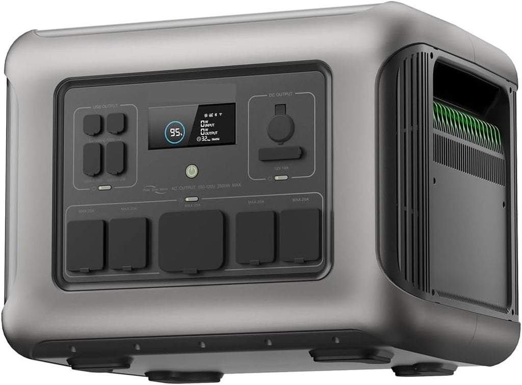 Power Station, 2500W Outdoor Power Station 2016Wh Large Capacity Backup Supply with Solar Input USB-C Fast Charging for Camping Emergency Home Use,for Outdoor Camping Home
