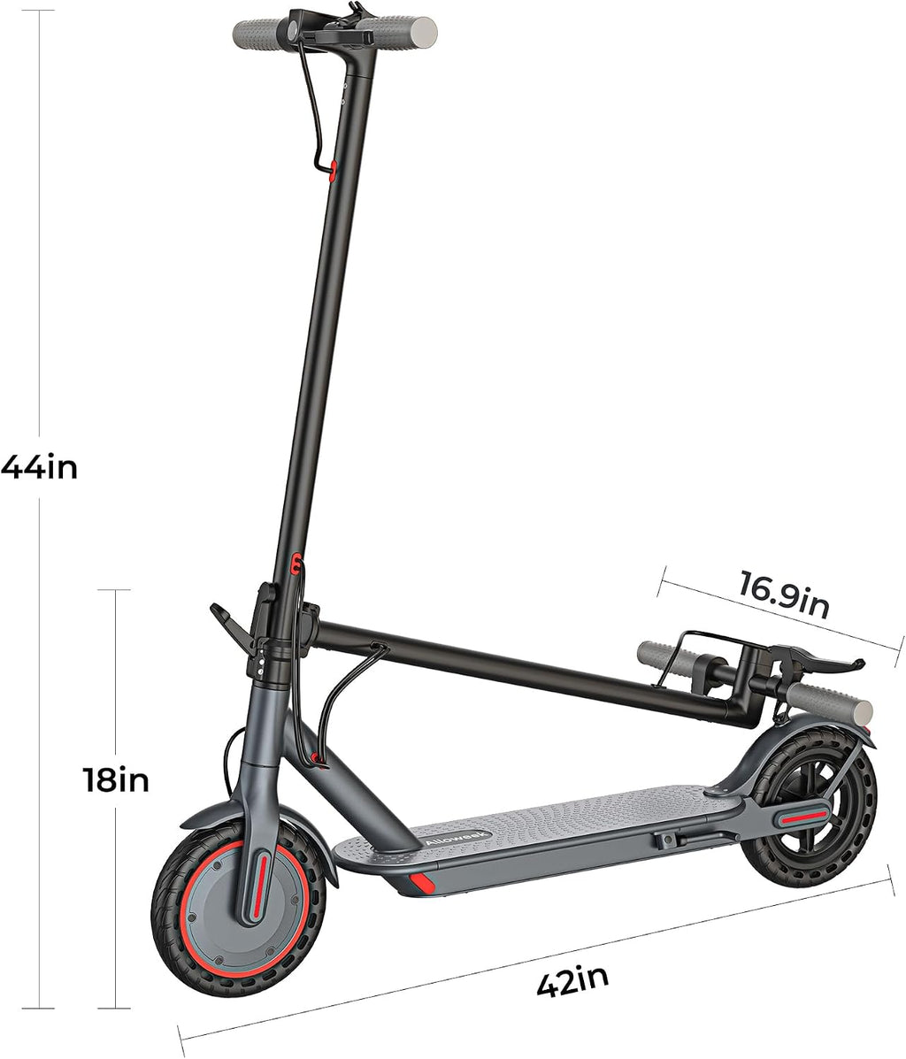 Alloweek Electric Scooter for Adults – 350W/500W Motor, 19 MPH/22Mph Top Speed, 21-52 Miles Range, 8.5'/10 inch Tires, Folding E-Scooter with Dual Suspension and Braking System, App Control
