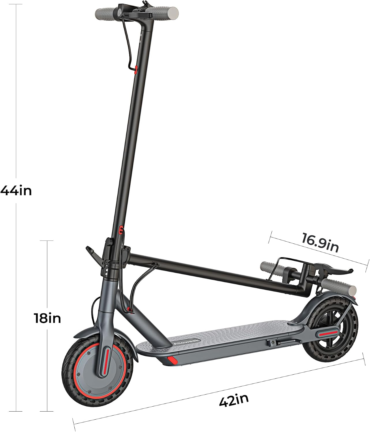Alloweek Electric Scooter for Adults – 350W/500W Motor, 19 MPH/22Mph Top Speed, 21-52 Miles Range, 8.5'/10 inch Tires, Folding E-Scooter with Dual Suspension and Braking System, App Control