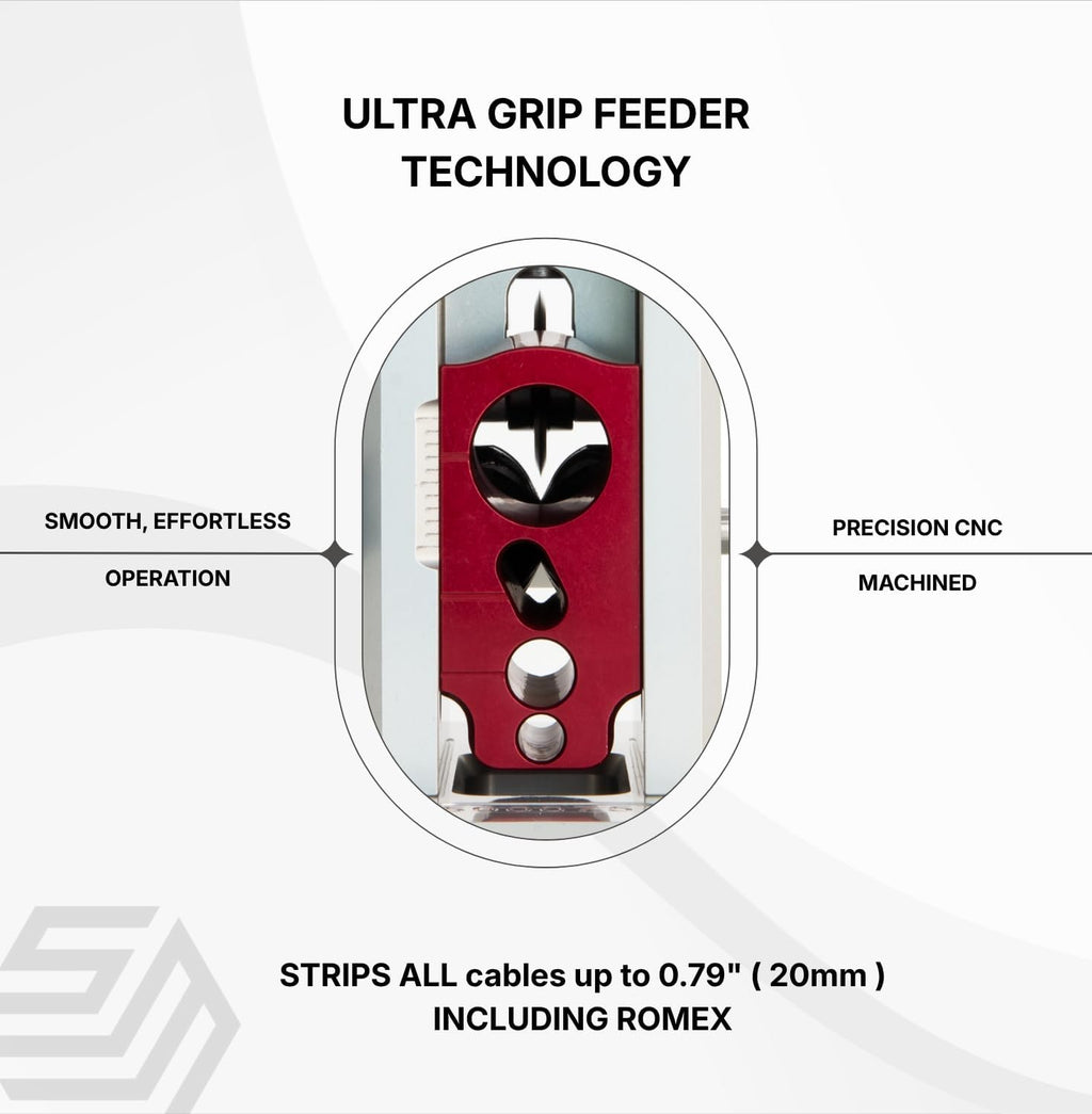StripMeister Original Pro Drill-Powered Wire Stripper with ULTRA GRIP Feeder Jam-Free Performance Durable Portable Copper Wire Stripping Machine