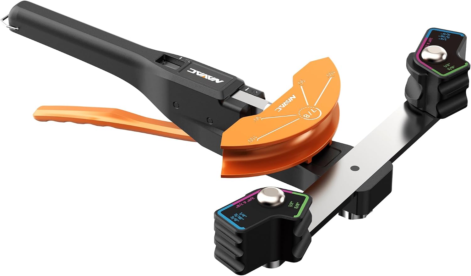 NAVAC NTB7L Power Tubing Bender for Soft Copper Tubing - Battery-Operated - One-Button Operation - Quick Connect Mandrel - Easy-Release Baffle - 7-in-1 Tubing Size Selector