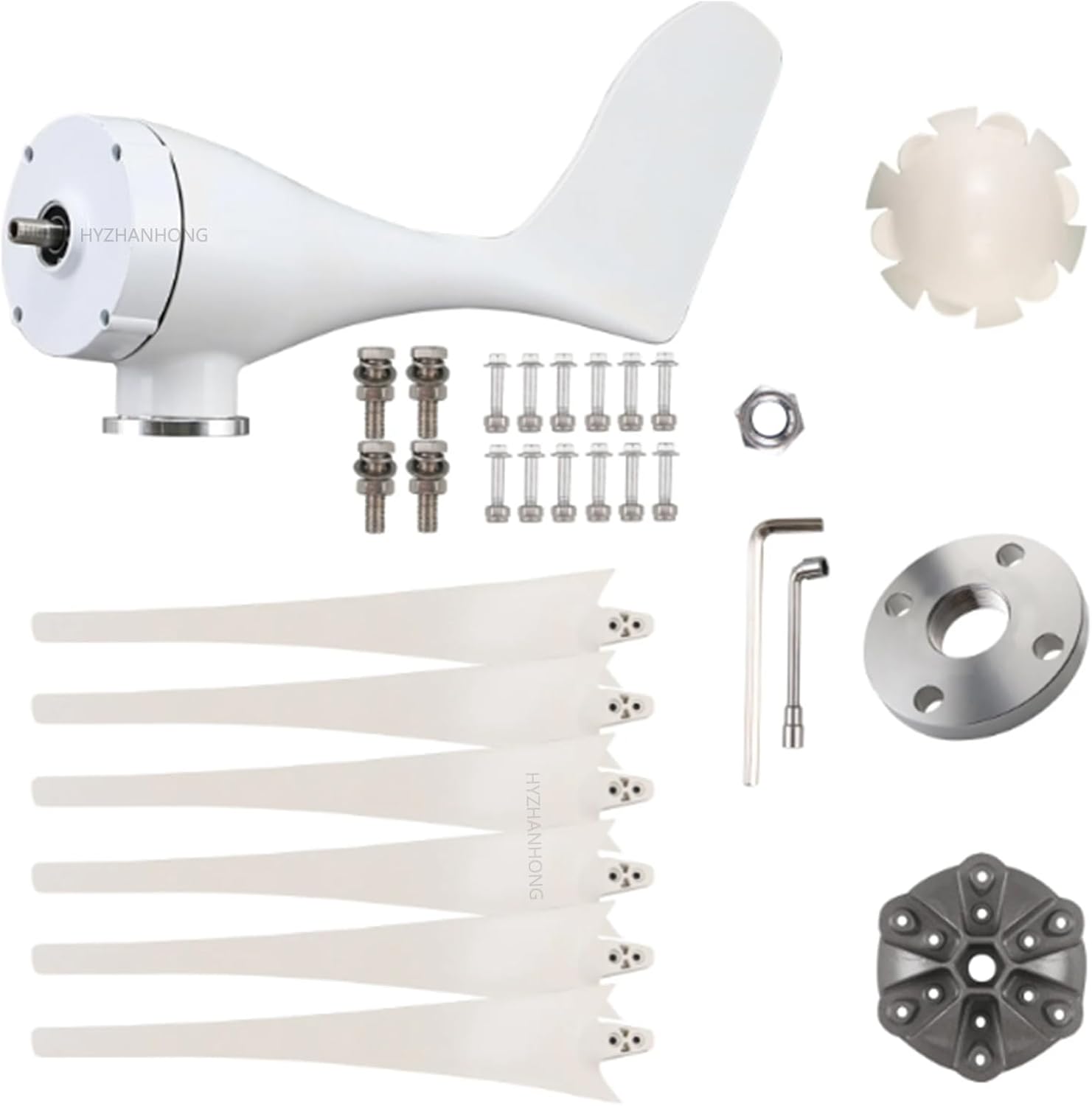 1000W Windmills Turbine Generator,6 Blades 12V 24V 48V Horizontal Wind Turbine Generator with Mppt Charge Controller for Farm Home Use