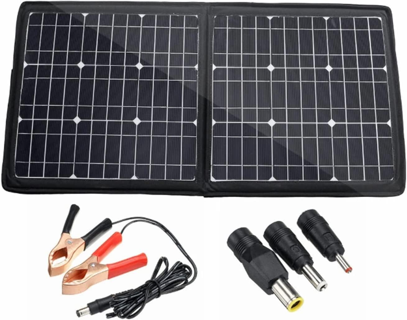 Portable Solar Panels 50/ 100W 18V Foldable Solar Panel,Portable Waterproof Monocrystalline Solar Panel Module for Car Van Boat Camping Travel Off Grid Applications(50W)