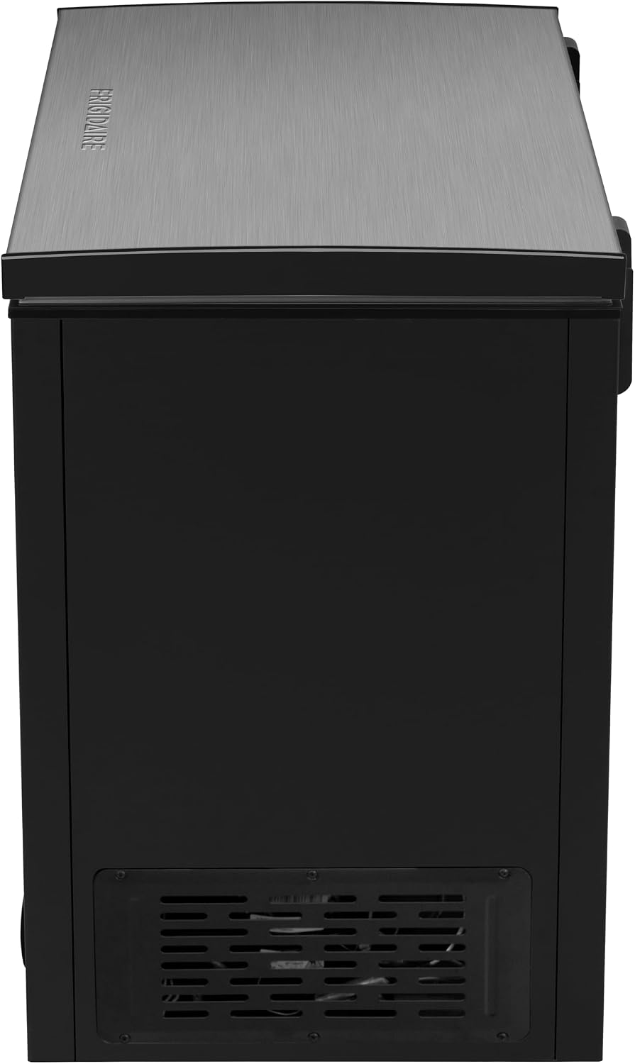 FRIGIDAIRE Chest Deep Freezer, 7 Cu. Ft, Black Adjustable Thermostat-Removable Vinyl Coated Wire Basket-Easy Defrost Drain, Eye-Catching Stainless Steel Top Door- Garage Ready