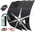 100W Flexible Solar Panels Portable (Bump Surface) *3pcs + 400W 12V Wind Turbine Generator + Hybrid Charge Controller + Extension Cable (700W Solar Wind Kit)
