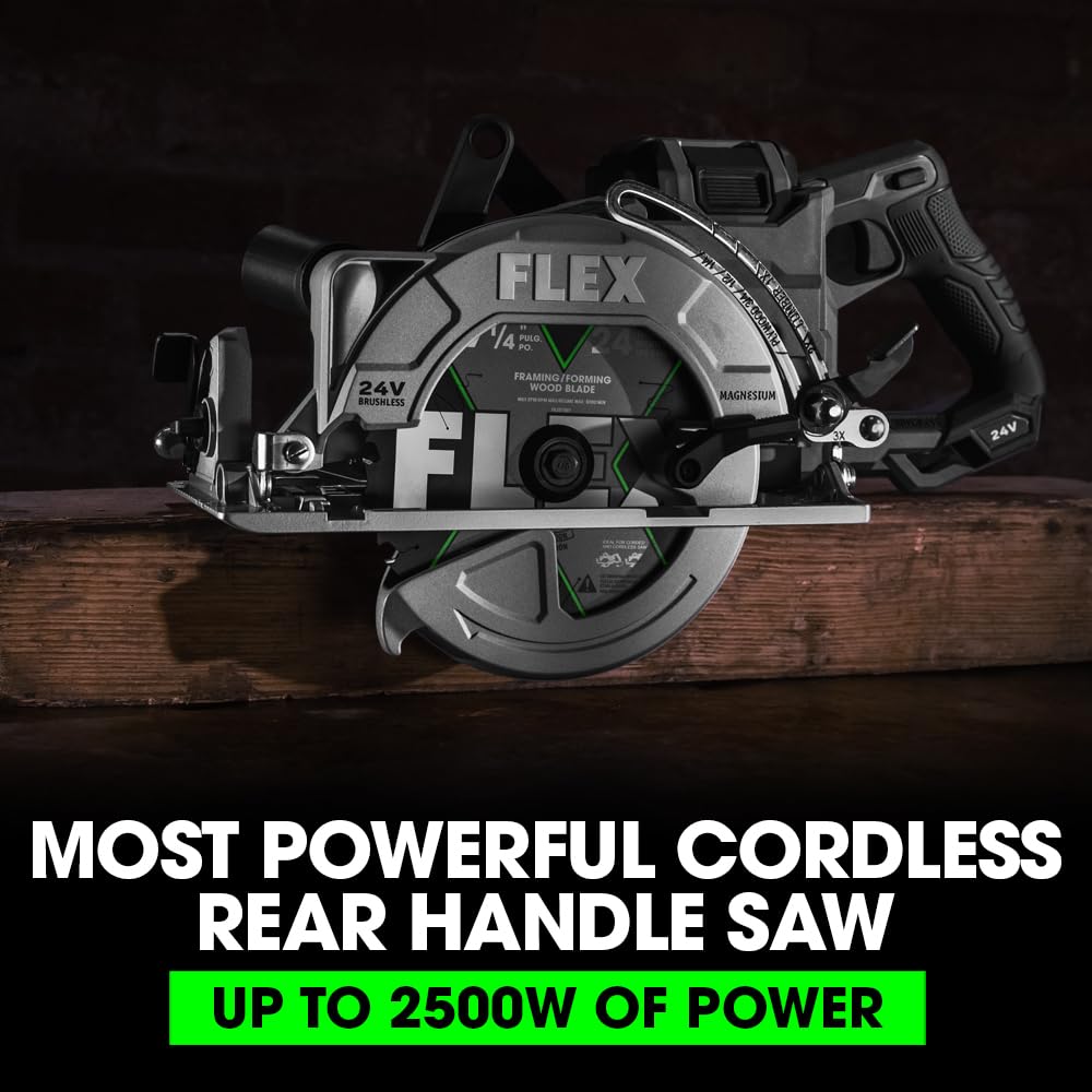 FLEX 24V Brushless Cordless 7-1/4-Inch Circular Saw Kit with 10.0Ah Stacked Lithium Battery and 280W Rapid Charger - FX2141-1J