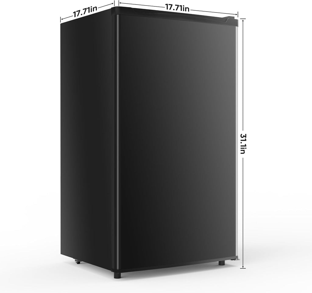 NEWBULIG Mini Fridge with Freezer 3.2 Cu.Ft Small Refrigerator for Office, Dorm, Small Fridge with Adjustable Thermostat, Energy Saving, Singel Door, Black
