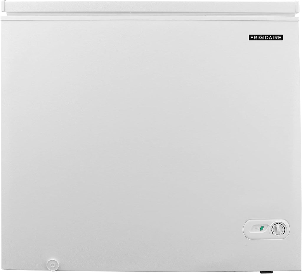 FRIGIDAIRE EFRF9003 Chest Deep Freezer, 9 Cu. Ft. Class, WhiteAdjustable Thermostat-Removable Vinyl Coated Wire Basket-Easy Defrost Drain, 9-10CF, White