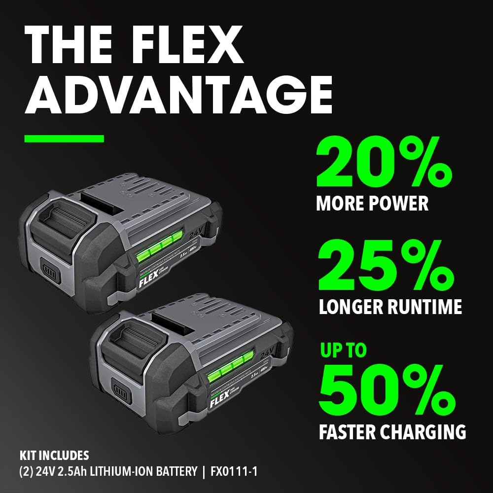 FLEX 24V Brushless Cordless 2-Tool Combo Kit: 1/2-Inch 2-Speed Drill Driver and 1/4-Inch Hex Impact Driver with (2) 2.5Ah Lithium Batteries and 160W Fast Charger - FXM201-2A