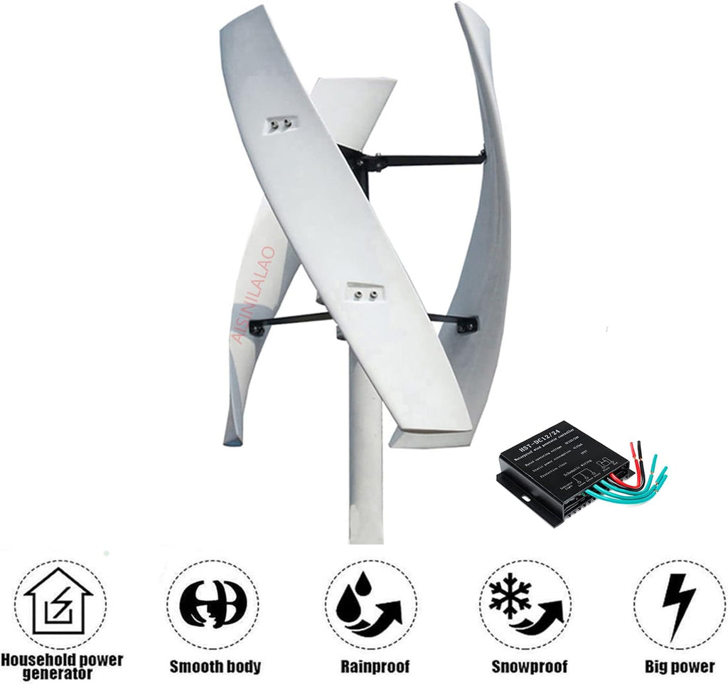 1000W-10000W Wind Turbines Generator Kit,Low Wind Speed Start 3 Blade Home Wind Turbine W/Controller for Home, Boats, Street Lighting (12V-220V)