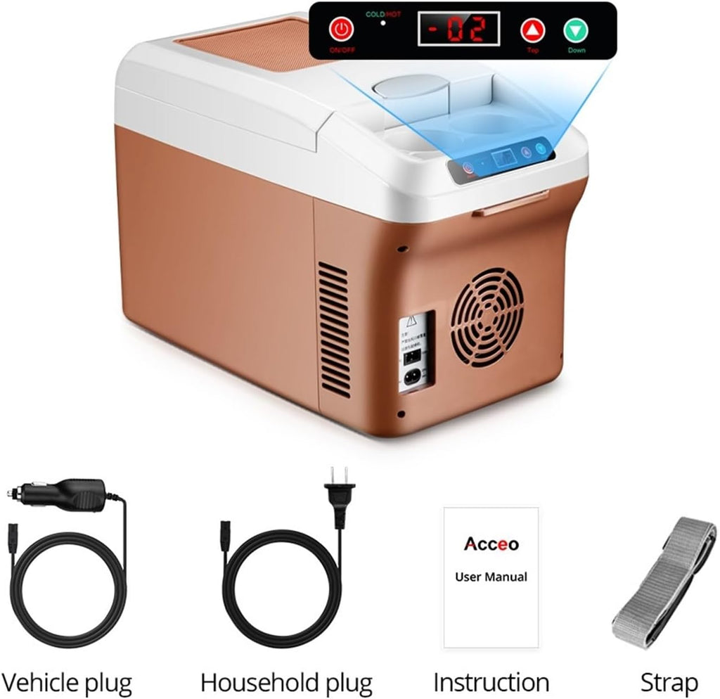 220V 12V 24V Portable Electric Cooler Refrigerator For Car Mini Fridge Cool Ice Box Freezer For Camping Home Truck Beach Vehicle(LED Screen-M20P)