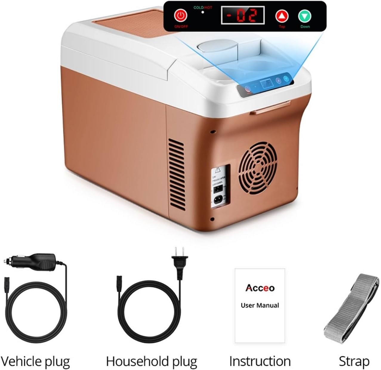 220V 12V 24V Portable Electric Cooler Refrigerator For Car Mini Fridge Cool Ice Box Freezer For Camping Home Truck Beach Vehicle(LED Screen-M20P)