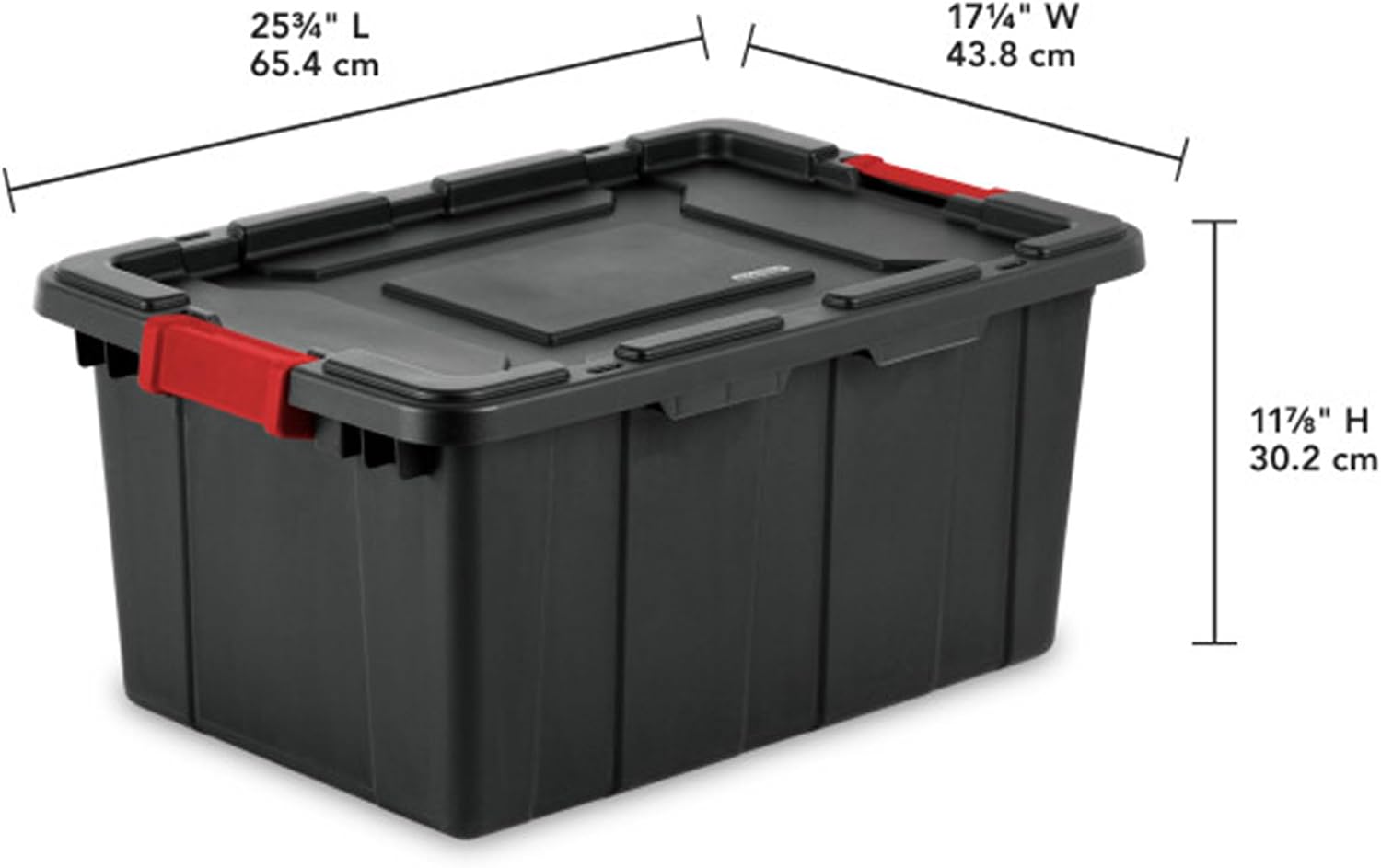 Sterilite 12-Pack Industrial Tote, Plastic Storage Bins with Lids, 15 Gallon, Black - Heavy-Duty Organizing Containers for Closet, Bathroom, and Office