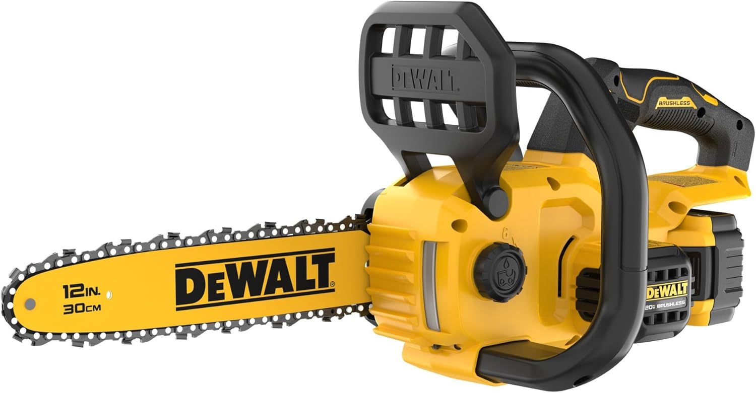 DEWALT 20V MAX 12' Cordless Chainsaw Kit with Battery and Charger Included (DCCS621P1)