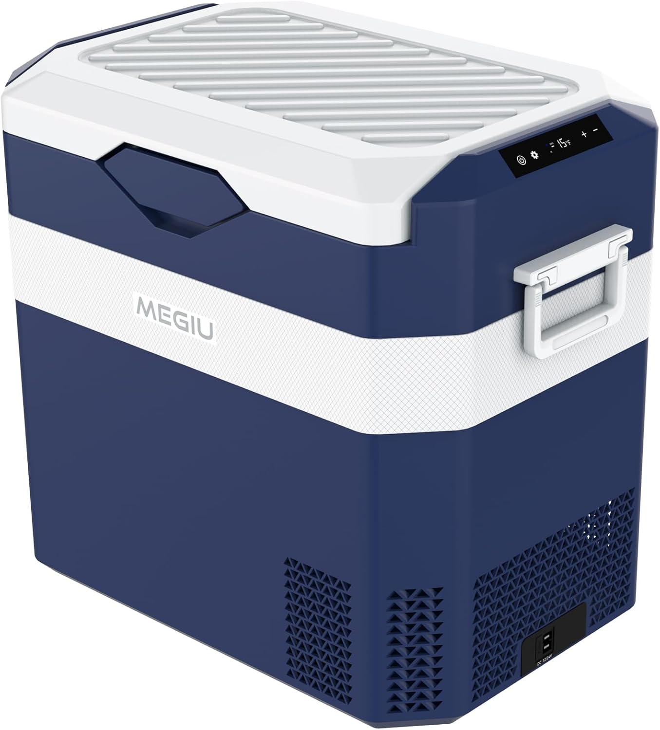 Megiu 12 Volt Refrigerator Car Fridge Portable 12V 40 Quart Freezer Compressor Cooler 12V/24V DC 110～240 V AC for Truck Van RV Camper SUV and Home Use