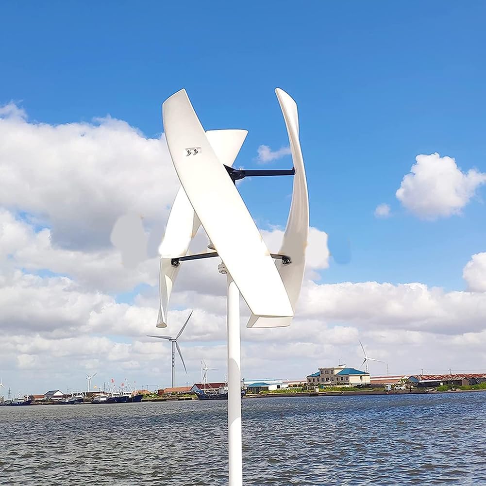 Wind Turbine Generator Kit with 3-Blade, Vertical Wind Power Turbine Generator Kit with Full Set of Equipment, Power Producer Equipment, Wind Power Generator for Marine, RV, Home,3000w 48v 2m