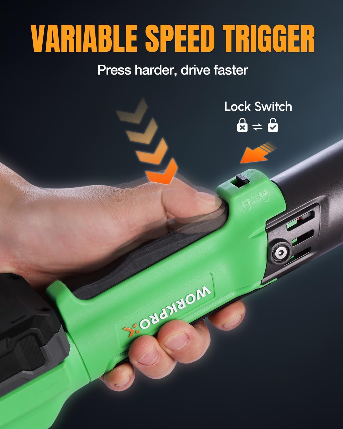 WORKPROX Electric Ratchet Wrench 1/2' Set, 20V Cordless Ratchet Wrench Kit, 74Ft-lbs, 250RPM, Battery Powered Ratchet with LED Light, 2-Pack 2000mAh Batteries, 7 Sockets & 3' Extension Bar