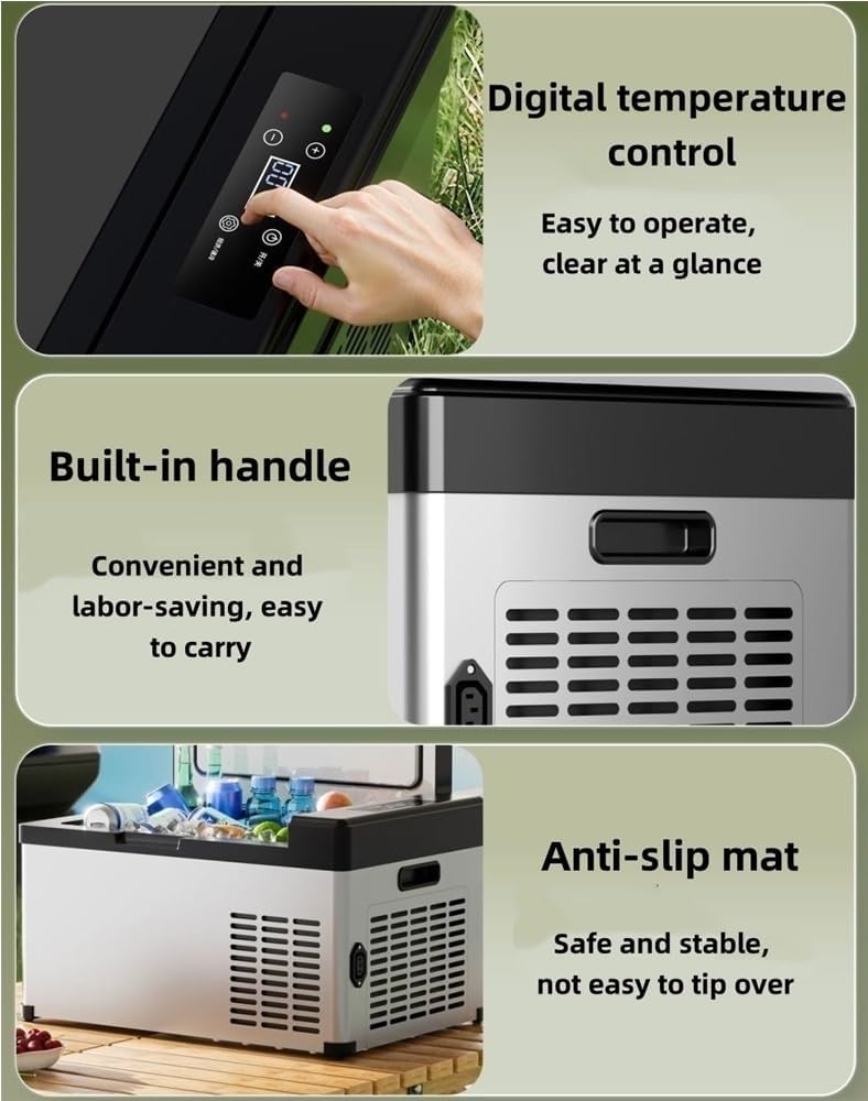 Portable Car Freezer Cooler with 12/24V DC, 0°F to 50°F Quick Cooling, 18.6L Electric Cooler Freezer for Outdoor, Camping, RV, Truc