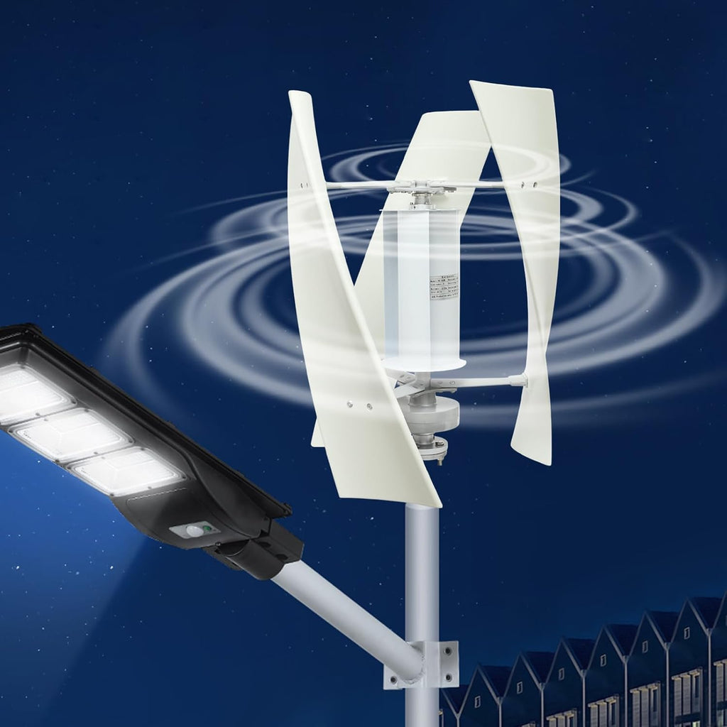 Wind Turbine Generator Kit, 100W 24V Vertical Axis Wind Turbine Generator with Controller & Winds-Assisted Wheel, 3 Blades Winds Power Generator Permanent Magnet generator for Boats, Gazebos, Home, RV