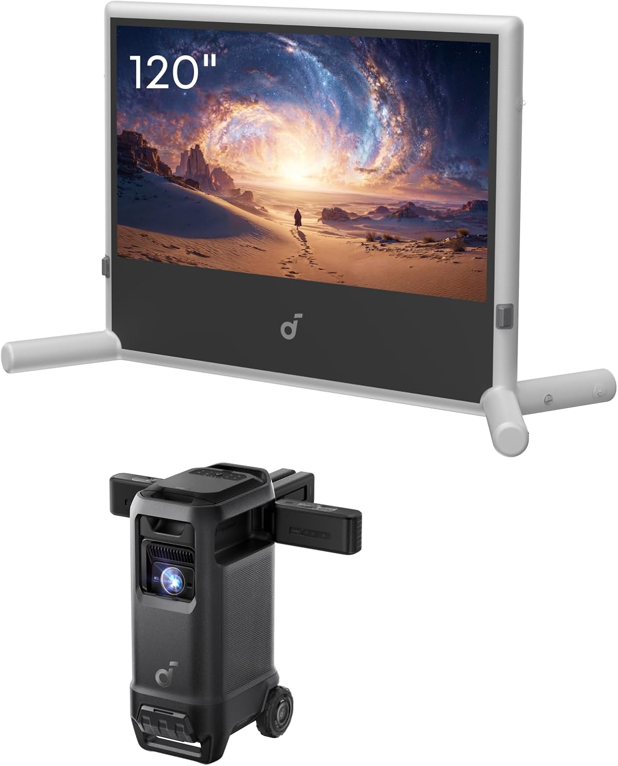 soundcore Nebula X1 Pro 4K Triple Laser Mobile Theater Projector with 120' Silent Inflatable Screen, 3500 ANSI Lumens, 7.1.4 Dolby Atmos, 56000:1 Contrast, Wireless Battery Pump, Wind-Resistant