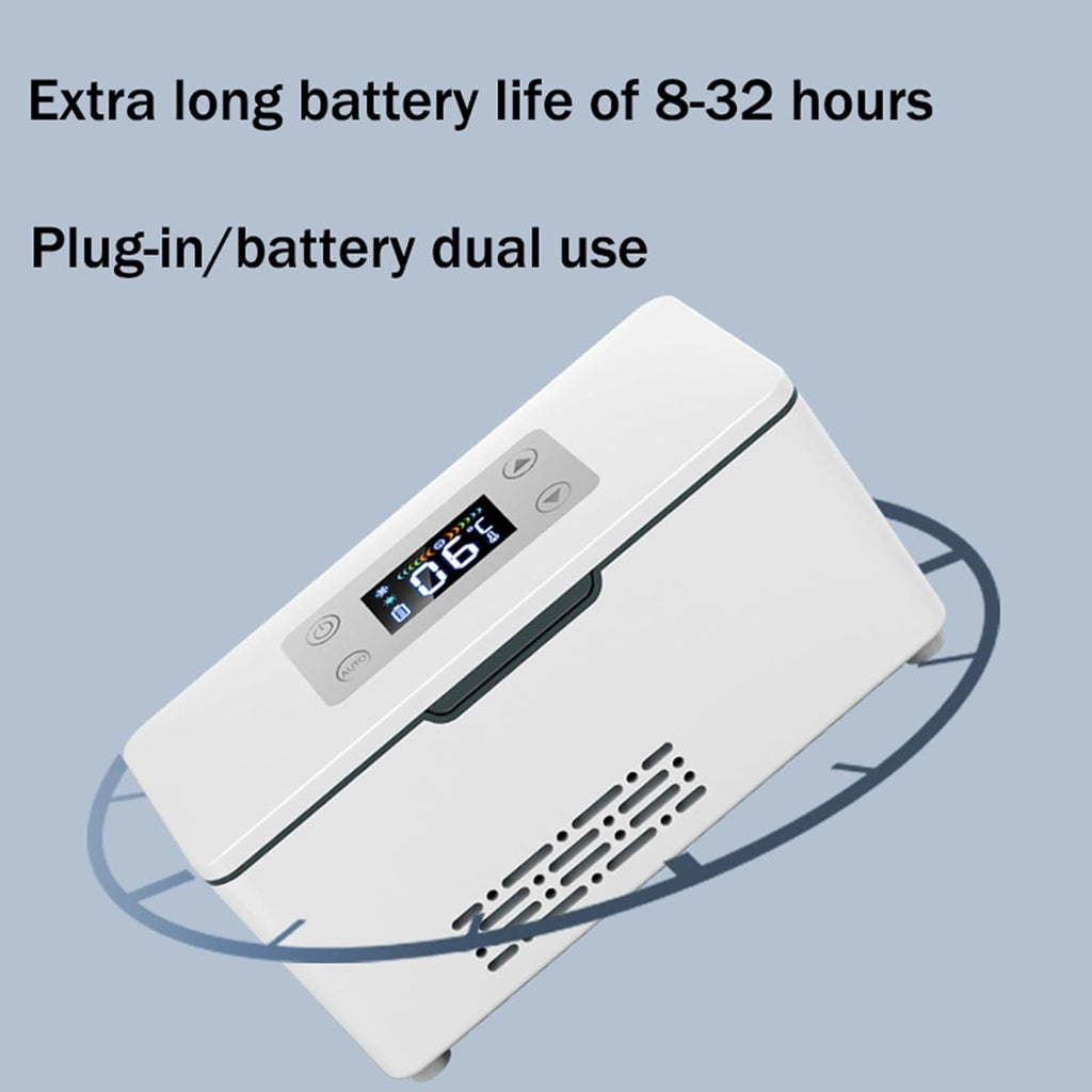 Portable Insulin Cool Box, High Capacity Medicine Mini Intelligent Electric Fridge Cooler Bag Thermostat Under with Charging Cable for Travel & Household,1cell