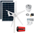 12V/24V 1000W Wind Turbine Kit Generator with Controller + 100W*2 Solar Panel + 2000W Inverter 5 Blade Small Household Wind Turbine Can Be Used for Wind and Solar Hybrid (Color : 24V)