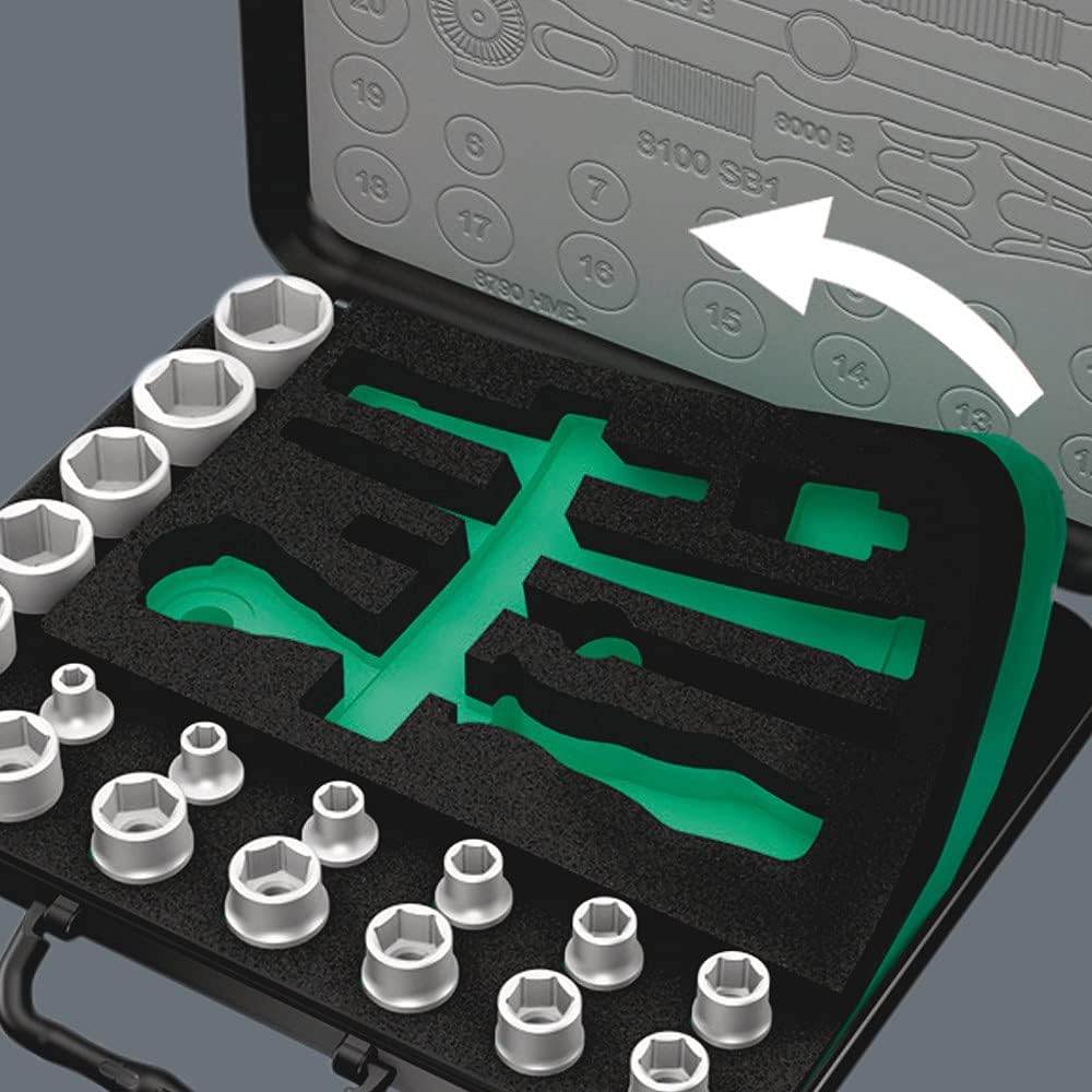 Wera 8100 SA 2 Zyklop 1/4' Metric Ratchet Set, 42-Pieces