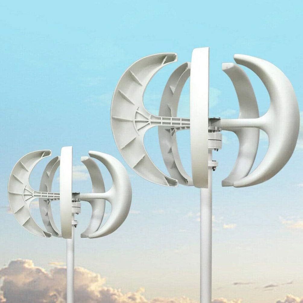 Wind Turbine Generators Kit, 12V 24V 400W 600W 800W 1000W 1200W Lantern 5-Blade Vertical Axis Wind Turbine Generator with Axis Controller,24V-400W