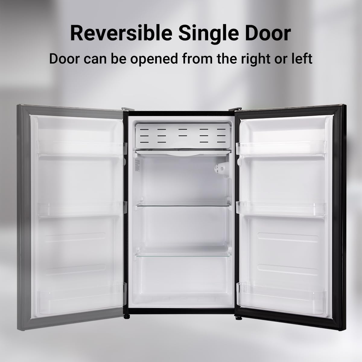 3.2 Cu.Ft Mini Fridge for Bedroom, Small Refrigerator with Single Door & 7 Level Adjustable Thermostat, Mini Fridge for Office, Dorm, Apartment, Black